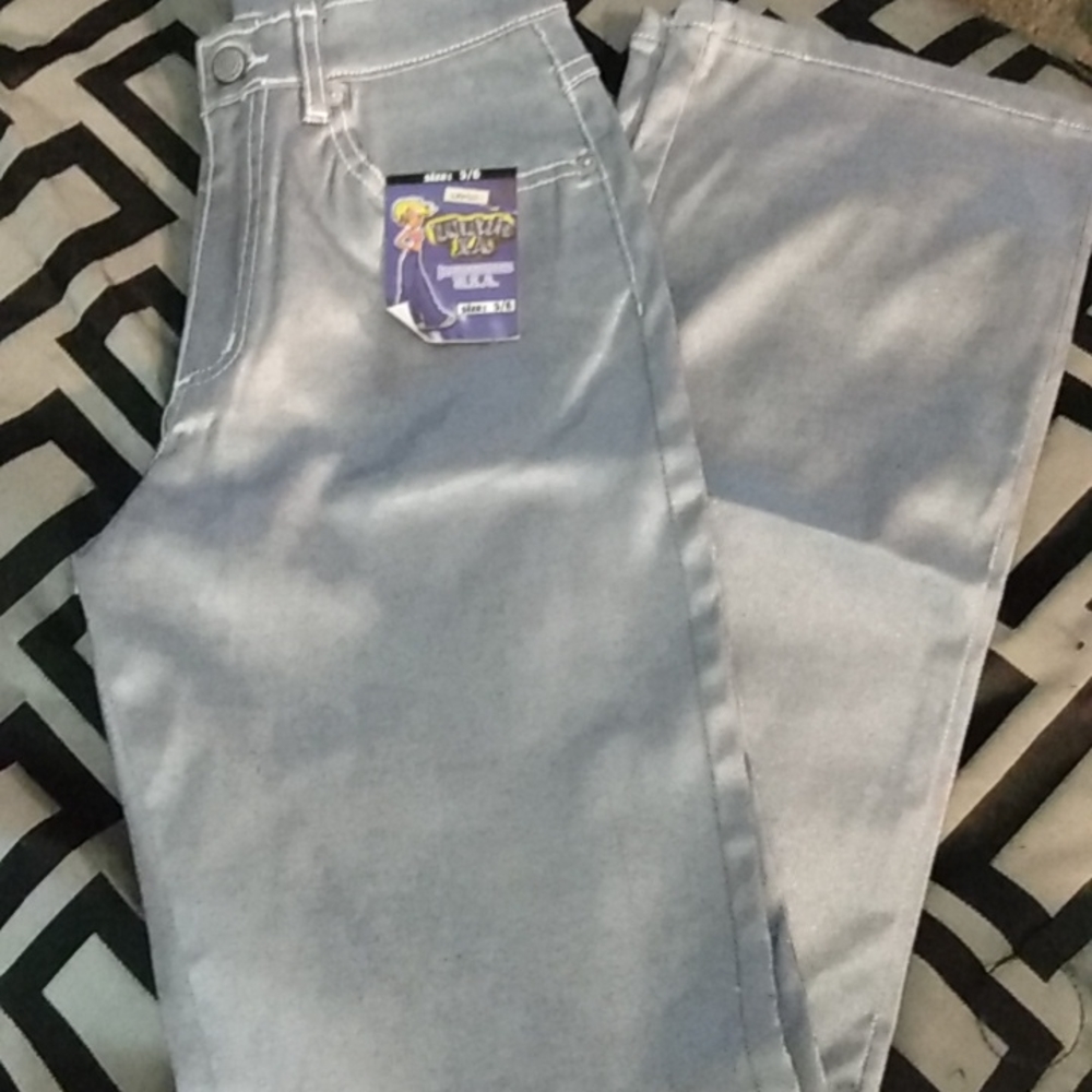 Watch LA jeanwear usa woman 5/6  straight leg metallic silver